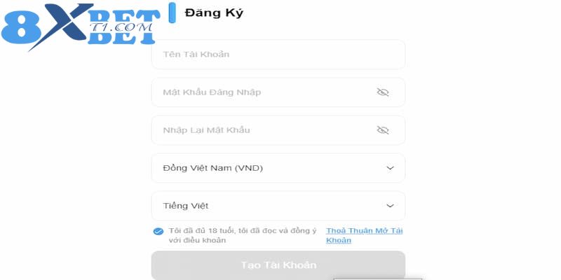 Hướng dẫn đăng ký tạo tài khoản tại 8XBet siêu dễ